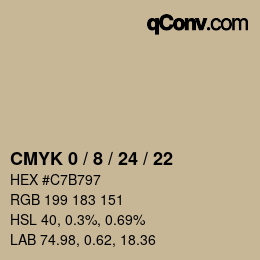 カラーコード: CMYK 0 / 8 / 24 / 22 | qconv.com