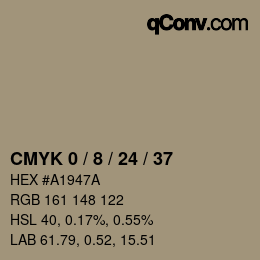 カラーコード: CMYK 0 / 8 / 24 / 37 | qconv.com