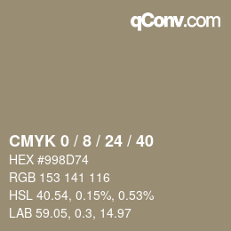 カラーコード: CMYK 0 / 8 / 24 / 40 | qconv.com