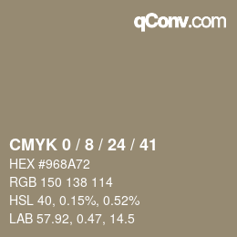 Farbcode: CMYK 0 / 8 / 24 / 41 | qconv.com
