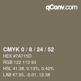 Color code: CMYK 0 / 8 / 24 / 52 | qconv.com