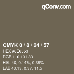 Farbcode: CMYK 0 / 8 / 24 / 57 | qconv.com