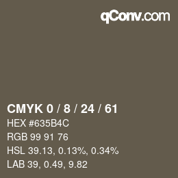 Farbcode: CMYK 0 / 8 / 24 / 61 | qconv.com