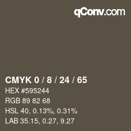 カラーコード: CMYK 0 / 8 / 24 / 65 | qconv.com