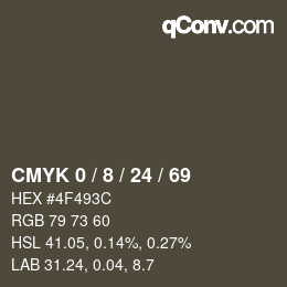 Color code: CMYK 0 / 8 / 24 / 69 | qconv.com