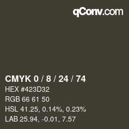 Color code: CMYK 0 / 8 / 24 / 74 | qconv.com