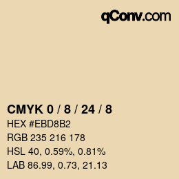 Farbcode: CMYK 0 / 8 / 24 / 8 | qconv.com