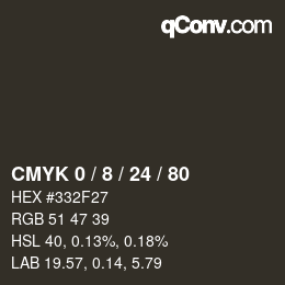 颜色代码: CMYK 0 / 8 / 24 / 80 | qconv.com