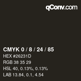 Color code: CMYK 0 / 8 / 24 / 85 | qconv.com