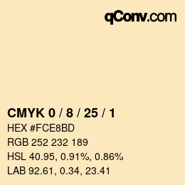 Color code: CMYK 0 / 8 / 25 / 1 | qconv.com