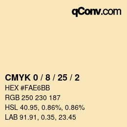 Color code: CMYK 0 / 8 / 25 / 2 | qconv.com