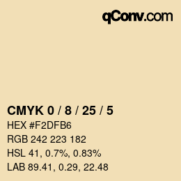 Color code: CMYK 0 / 8 / 25 / 5 | qconv.com