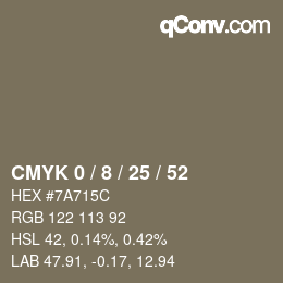 Color code: CMYK 0 / 8 / 25 / 52 | qconv.com
