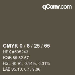 颜色代码: CMYK 0 / 8 / 25 / 65 | qconv.com