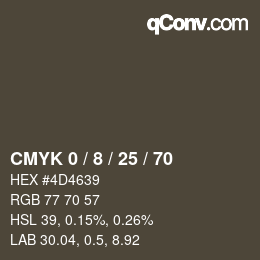 Color code: CMYK 0 / 8 / 25 / 70 | qconv.com