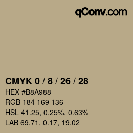 Color code: CMYK 0 / 8 / 26 / 28 | qconv.com