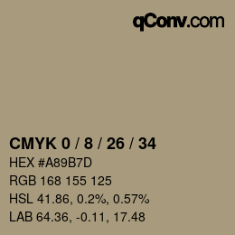 カラーコード: CMYK 0 / 8 / 26 / 34 | qconv.com