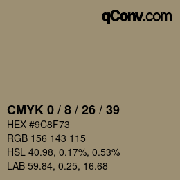 カラーコード: CMYK 0 / 8 / 26 / 39 | qconv.com