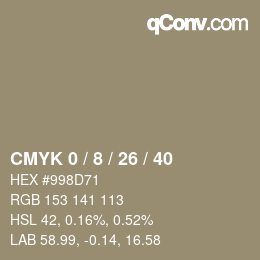 カラーコード: CMYK 0 / 8 / 26 / 40 | qconv.com