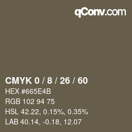 カラーコード: CMYK 0 / 8 / 26 / 60 | qconv.com