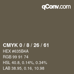 Color code: CMYK 0 / 8 / 26 / 61 | qconv.com