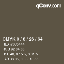 颜色代码: CMYK 0 / 8 / 26 / 64 | qconv.com
