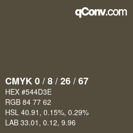 カラーコード: CMYK 0 / 8 / 26 / 67 | qconv.com