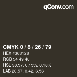 颜色代码: CMYK 0 / 8 / 26 / 79 | qconv.com