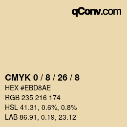 Código de color: CMYK 0 / 8 / 26 / 8 | qconv.com
