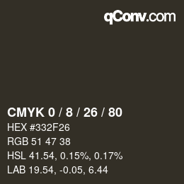 Color code: CMYK 0 / 8 / 26 / 80 | qconv.com