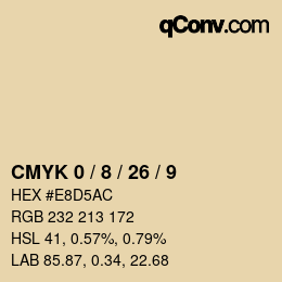 Farbcode: CMYK 0 / 8 / 26 / 9 | qconv.com