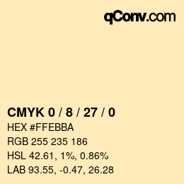 Color code: CMYK 0 / 8 / 27 / 0 | qconv.com