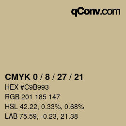 颜色代码: CMYK 0 / 8 / 27 / 21 | qconv.com