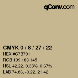 颜色代码: CMYK 0 / 8 / 27 / 22 | qconv.com