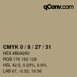 颜色代码: CMYK 0 / 8 / 27 / 31 | qconv.com