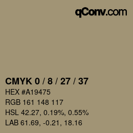 カラーコード: CMYK 0 / 8 / 27 / 37 | qconv.com