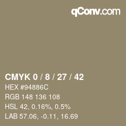 颜色代码: CMYK 0 / 8 / 27 / 42 | qconv.com