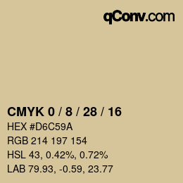 カラーコード: CMYK 0 / 8 / 28 / 16 | qconv.com