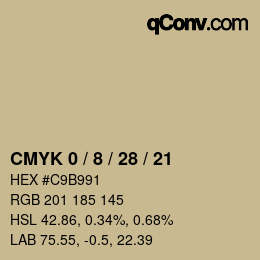 Color code: CMYK 0 / 8 / 28 / 21 | qconv.com