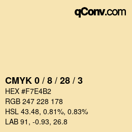 Color code: CMYK 0 / 8 / 28 / 3 | qconv.com