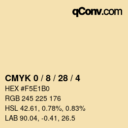 Color code: CMYK 0 / 8 / 28 / 4 | qconv.com