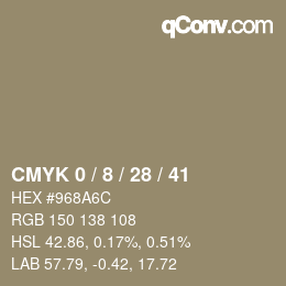 カラーコード: CMYK 0 / 8 / 28 / 41 | qconv.com