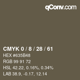 Color code: CMYK 0 / 8 / 28 / 61 | qconv.com