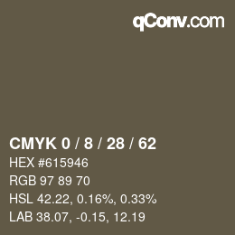 Color code: CMYK 0 / 8 / 28 / 62 | qconv.com