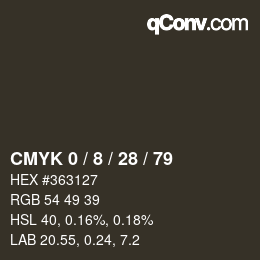 颜色代码: CMYK 0 / 8 / 28 / 79 | qconv.com