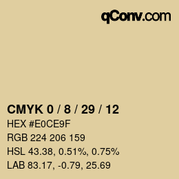 Color code: CMYK 0 / 8 / 29 / 12 | qconv.com