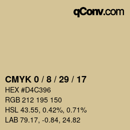 Color code: CMYK 0 / 8 / 29 / 17 | qconv.com