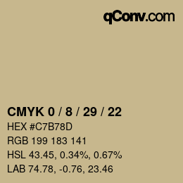 Color code: CMYK 0 / 8 / 29 / 22 | qconv.com