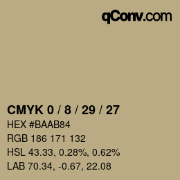 Farbcode: CMYK 0 / 8 / 29 / 27 | qconv.com