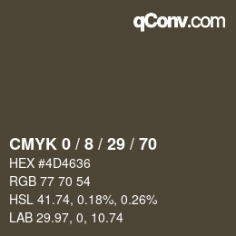 Color code: CMYK 0 / 8 / 29 / 70 | qconv.com